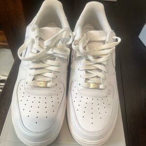 White on white Nike Air Force ones